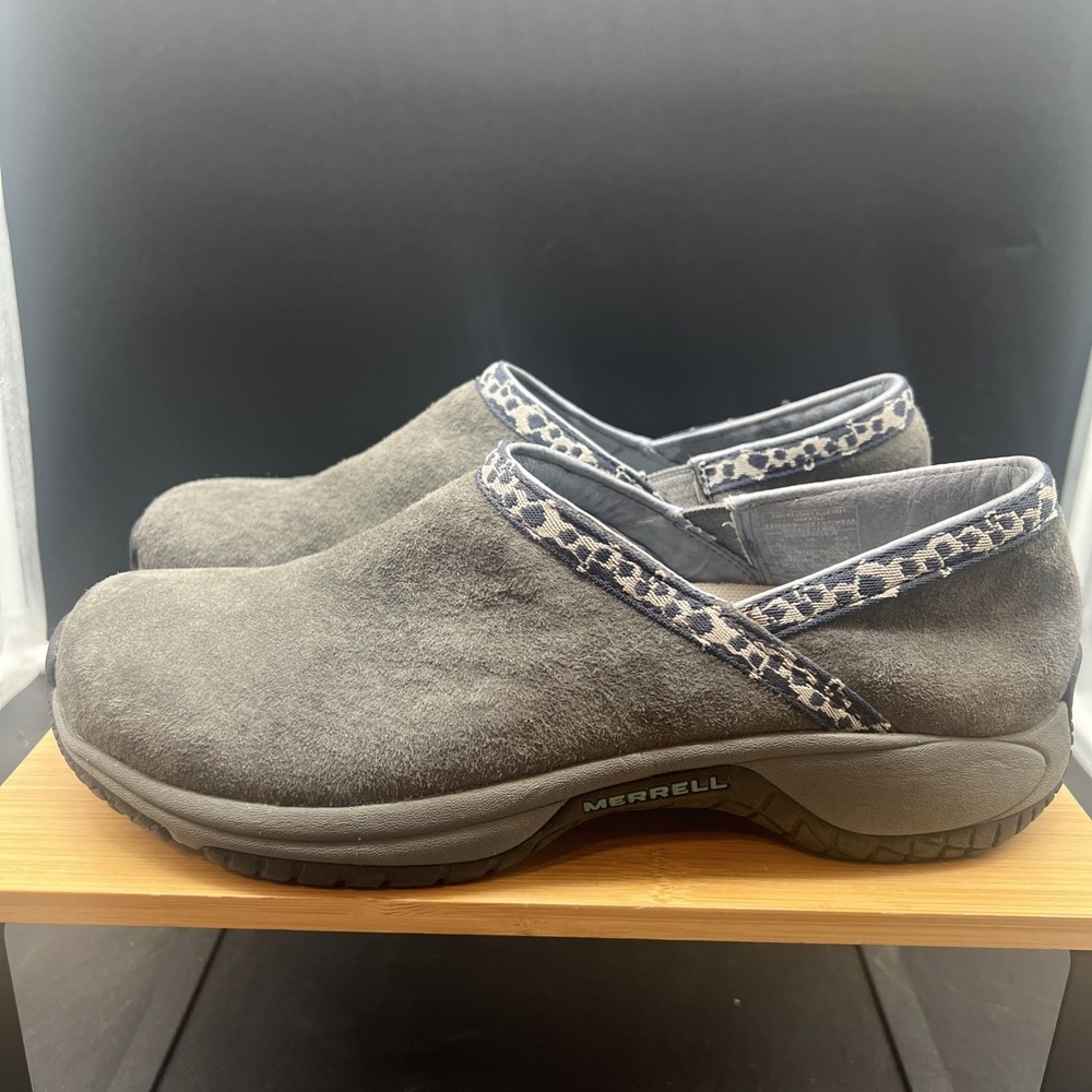 Merrell Q Form Grey Suede Comfort Clogs Women's Slip-On Shoes Ortho lite SZ 9.5